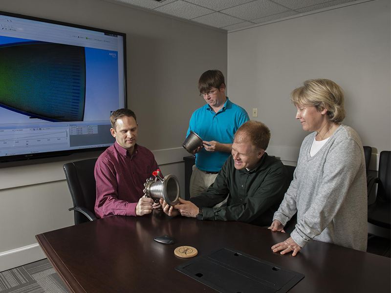 Paul Gradl and engineers at NASA Marshall Space Flight Center